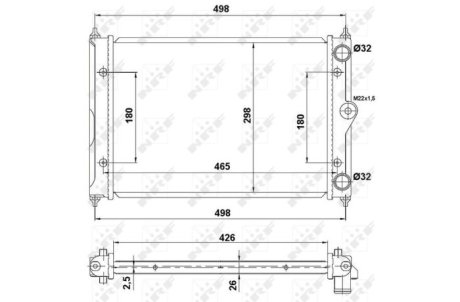 Радиатор, охлаждение двигател NRF 519505