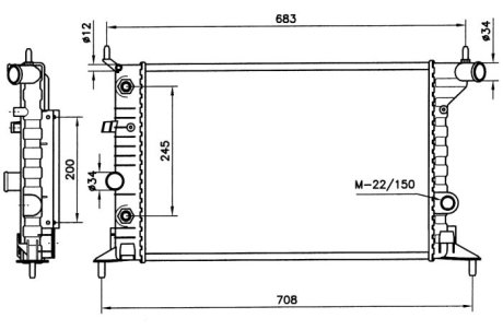 Радіатор, охолодження двигуна NRF 519516