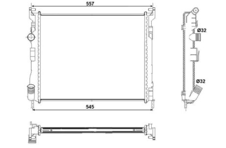 Радіатор, охолодження двигуна NRF 53032