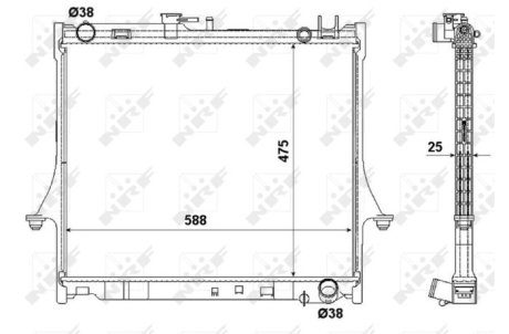Радиатор, охлаждение двигателя NRF 53055