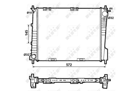Радиатор, охлаждение двигателя NRF 53077
