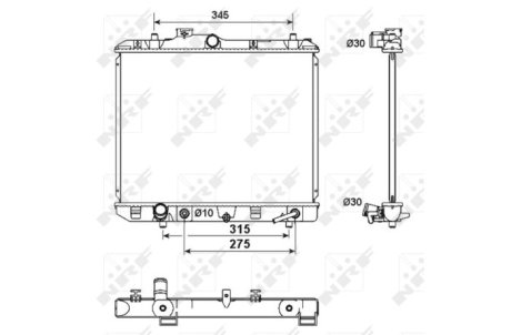 Радіатор двигуна NRF 53158