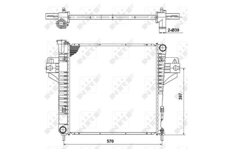 Радиатор, охлаждение двигателя NRF 53182