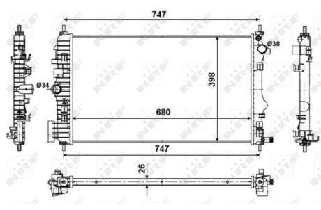 Радіатор, охолодження двигуна NRF 53774