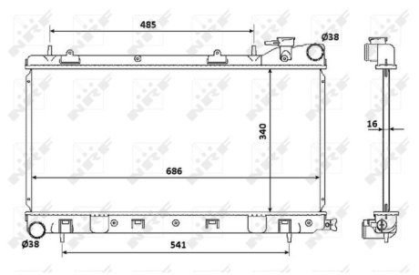 Радиатор, охлаждение двигател NRF 53815