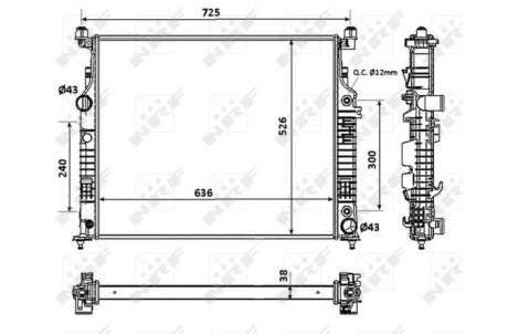 Радіатор, охолодження двигуна NRF 53937