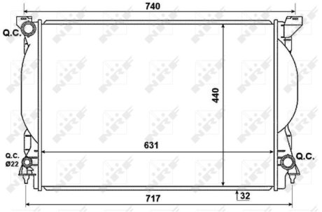 Радіатор, охолодження двигуна NRF 53957