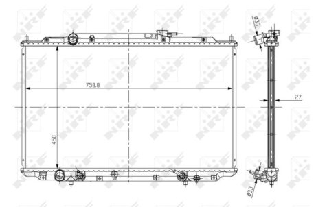 Радиатор, охлаждение двигателя NRF 56051