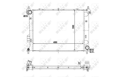 Радиатор, охлаждение двигателя NRF 56057