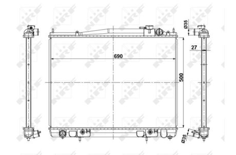 Радиатор, охлаждение двигателя NRF 56088