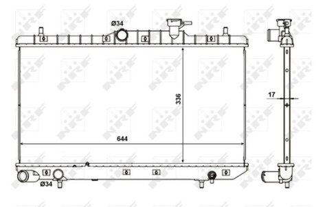 Радиатор, охлаждение двигателя NRF 56155