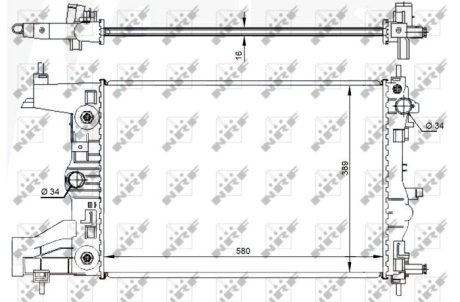 Радиатор охлаждения двигателя NRF 59144