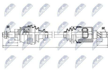 ПІВВІСЬ | MINI COOPER S 1.6 00-08 /ЛІВ/ NTY NPWBM020