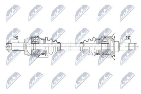 ПІВВІСЬ | BMW X3 20I/20D 10-, X4 20I/20D 14- /ЗАД,ПРАВ/ NTY NPWBM097