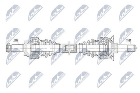 ПІВВІСЬ | BMW 5 F10/F11 525D/530D/535I/550I 10- /ЗАД,ЛІВ/ NTY NPWBM101 (фото 1)