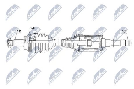 ПІВВІСЬ | BMW 3 XDRIVE E90/E91/E92 320D/325I/325XI/330I/330XI/330D/330XD/335I 05-11 /ПЕРЕД,ПРАВ/ NTY NPWBM145