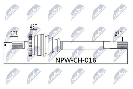 ПІВВІСЬ | JEEP GRAND CHEROKEE 99-04 /WITHOUT VARI-LOCK /ПРАВ / NTY NPWCH016