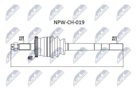 ПІВВІСЬ | JEEP GRAND CHEROKEE 99-04 /WITH VARI-LOCK/ /ПРАВ/ NTY NPWCH019