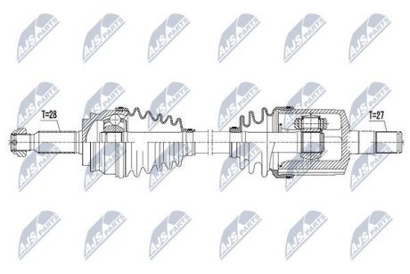 ПІВВІСЬ | JEEP COMPASS/PATRIOT 2.0/2.4 14- /ATM,ЛІВ/ NTY NPWCH052 (фото 1)