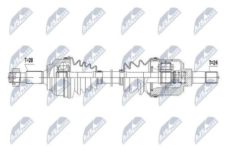 ПІВВІСЬ | CITROEN C5 III 1.6HDI 110KM, 1.8I/2.0I 16V 08-, PEUGEOT 407 1.6HDI 110KM, 1.8I/2.0I 16V 04- /ЛІВ, SKRZYNIA MTM 5B, TYP BE/ NTY NPWCT051