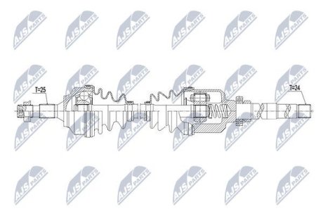 ПІВВІСЬ | CITROEN C5 1.8,2.0,2.0HDI 01-04, C5 II 1.6HDI,1.8,2.0 04-08, PEUGEOT 207 1.6HDI 06- /ПРАВ/ NTY NPWCT063