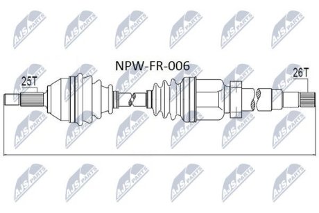 ПІВВІСЬ | FORD FOCUS I 1.8DI/TDI/TDDI, 2.0 98-04 /ПРАВ/ NTY NPWFR006