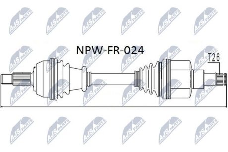 ПІВВІСЬ | FORD FOCUS I 1.8DI/TDI/TDDI, 2.0 98-04 /ЛІВ/ NTY NPWFR024 (фото 1)