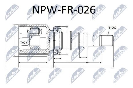 ШАРНИР РАВНЫХ УГЛОВЫХ СКОРОСТЕЙ NTY NPW-FR-026