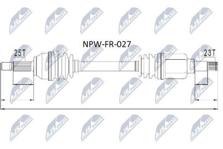 ПІВВІСЬ | FORD FUSION 1.4 02- /ЛІВ/ NTY NPWFR027