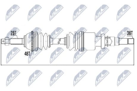 ПІВВІСЬ | FORD TRANSIT 2.0TDCI 92KW, 2.0DI 74KW 00-06 /ПРАВ, SKRZYNIA 5B/ NTY NPWFR032
