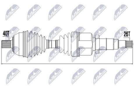 ПІВВІСЬ | FORD MONDEO IV, GALAXY, S-MAX 1.8TDCI/2.0TDCI 07-13, VOLVO V70 2.0D 136KM 07- /ПРАВ MTM/ NTY NPWFR049