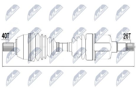 ПІВВІСЬ | FORD MONDEO IV, GALAXY, S-MAX 1.8TDCI/2.0TDCI 07-13, VOLVO V70 2.0D 136KM 07- /ЛІВ MTM/ NTY NPWFR050