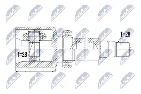 ШАРНІР РІВНИХ КУТОВИХ ШВИДКОСТЕЙ | FORD MONDEO IV 07-14, S-MAX 06- /ПРАВ, ATM AISIN AWF21/ NTY NPWFR069