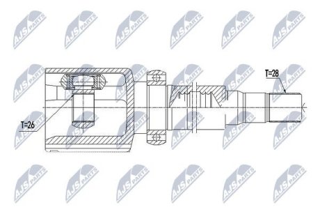 ШАРНІР РІВНИХ КУТОВИХ ШВИДКОСТЕЙ | FORD ENG.2.0TDCI GALAXY/S-MAX/MONDEO IV 10- /ПРАВ,SKRZYNIA MPS6/ NTY NPWFR085