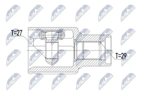 ШАРНІР РІВНИХ КУТОВИХ ШВИДКОСТЕЙ | FORD RANGER 2.2TDCI,3.2TDCI 11- /ПЕРЕД,ПРАВ,MTM/ATM/ NTY NPWFR089