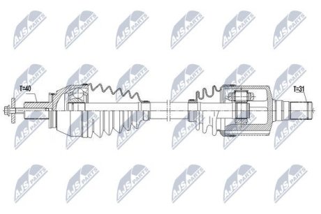 ПІВВІСЬ | FORD ENG. 2.0TDCI MONDEO IV 07-15, S-MAX 06-14, GALAXY 06-15 /ЛІВ, ATM AWF21/ NTY NPWFR096