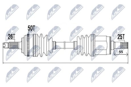 ПІВВІСЬ | HONDA CIVIC EU/EP/ES/EM 1.4,1.6,1.7 01-05 /ПРАВ, OPCJA 1/ NTY NPWHD031