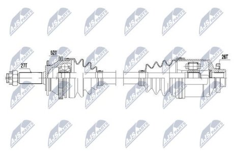 ПІВВІСЬ | HYUNDAI SANTA FE 00-06 /ПРАВ/ NTY NPW-HY-526