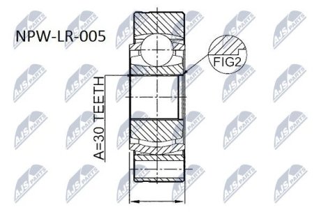 ШАРНІР РІВНИХ КУТОВИХ ШВИДКОСТЕЙ | LAND ROVER RANGE ROVER III 02-12 NTY NPWLR005