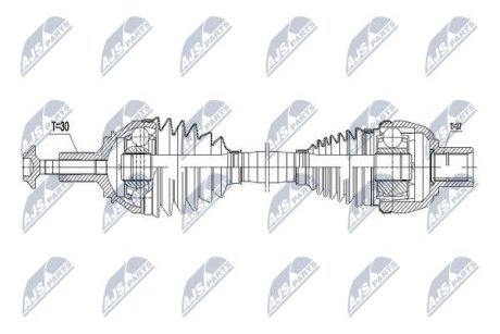 ПІВВІСЬ | MERCEDES A W176 A160CDI-A220CDI, A200 12-, B W246/W242 B160CDI-B220CDI 11-, CLA C117 CLA180CDI, CLA200 13 /ПЕРЕД,ПРАВ/ NTY NPWME059