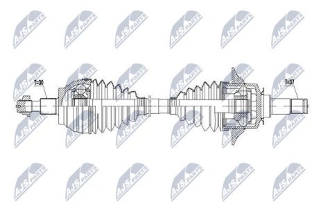 ПІВВІСЬ | MERCEDES GL450/GL550 W166 4.7.5.5 2012-, GLE320 15- /ATM,ПЕРЕД,ЛІВ/ NTY NPWME068