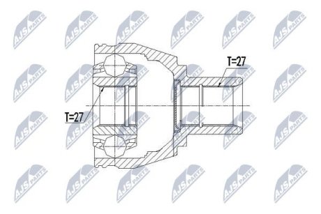 ШАРНІР РІВНИХ КУТОВИХ ШВИДКОСТЕЙ | MERCEDES W176 A160/A180 12-, W242/W246 B160/B180 11-, C117/X117 CLA180/CLA200/CLA250 W117 13- /ATM,ПЕРЕД,ЛІВ/ NTY NPWME082