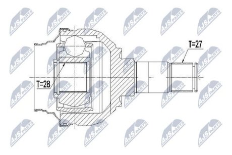 ШАРНІР РІВНИХ КУТОВИХ ШВИДКОСТЕЙ | MERCEDES W176 A180CDI 15-, W242/W246 B180CDI 15-, GLA180/GLA200/GLA250 W156 13- /ATM,ПЕРЕД,ЛІВ/ NTY NPWME084