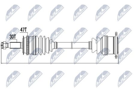 ПІВВІСЬ | MITSUBISHI L200 KB4T 05- /ПРАВ/ NTY NPWMS001