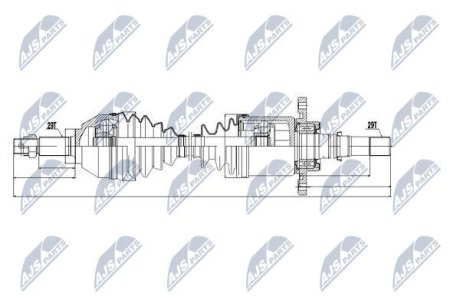 ПІВВІСЬ | NISSAN QASHQAI 2WD 1.6DCI 11-, 2.0DCI 07-, RENAULT KOLEOS 2.0DCI 2WD 08- /ПРАВ/ NTY NPWNS041