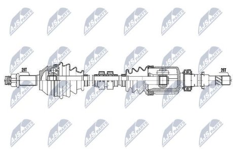 ПІВВІСЬ | NISSAN QASHQAI 1.6 07-13 /ПРАВ/ NTY NPWNS070