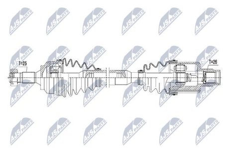 ПІВВІСЬ | PEUGEOT 207 1.6 07-, 2008 1.2VTI,1.6HDI,1.6VTI 13- /ПРАВ,ATM/ NTY NPWPE043