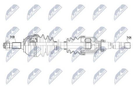 ПІВВІСЬ | PEUGEOT 407 1.6HDI,1.8,2.0 04-, CITROEN C5 III 1.6HDI,1.8,2.0 08- /ПРАВ,SKRZYNIA BE/ NTY NPWPE045