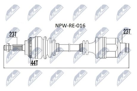 ПІВВІСЬ | RENAULT CLIO II 1.5DCI 01-, KANGOO 1.5DCI 02- /ПРАВ/ NTY NPWRE016