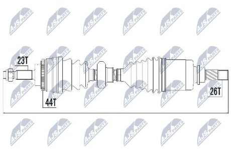 ПІВВІСЬ | RENAULT CLIO III 1.5DCI 07-, KANGOO 1.5DCI 05- /ЛІВ/ NTY NPWRE017 (фото 1)